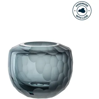Leonardo Vase , Grau , Glas , 11.00x9.00x11.00 cm , handgemacht , Dekoration, Vasen, Glasvasen