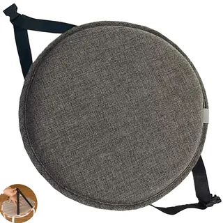 uyeoco Rundes Stuhlkissen, Rundes Memory-Schaum-Sitzkissen,30 X 30 Cm/35 X 35 Cm/40 X 40 Cm/45 X 45 cm, rutschfeste Runde Stuhlpolster mit elastischen Bändern Schnallen(#1,1pc 40cm/15.7in)