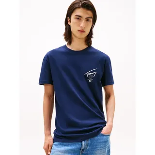 Tommy Hilfiger Tommy Jeans T-Shirt »TJM SIGN CITY TEE EXT« Rundhals, regular fit, großer Rückenprint, blau