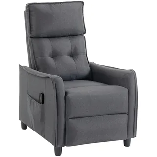 Homcom Massagerelaxsessel Leinen Grau , Kunststoff , Füllung: Baumwollfüllung,Schaumstoff , 69x104x93 cm , Wohnzimmer, Sessel, Massagesessel