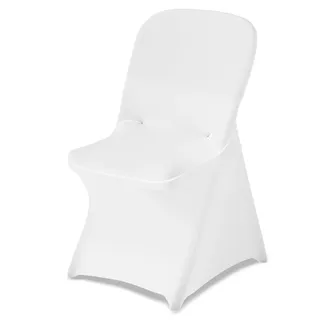 Vevor Stuhlhussen Stuhlbezug 30 Stk. waschbarer & abnehmbarer Stuhlüberzug aus Polyester-Spandex für Hochzeitsfeiern Esszimmerbankette Restaurant, passend für Stühle (46 x 50 x 86 cm) Weiß