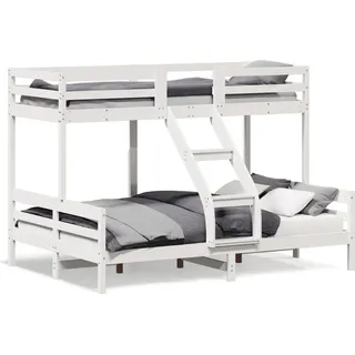 vidaXL Etagenbett 80x200/140x200 cm Weiß Massivholz Kiefer - Weiß