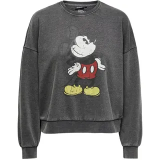 ONLY Damen Onlmickey Minnie L/S O-Neck SWT Sweatshirt, Black/Print:Mickey sidehands, M