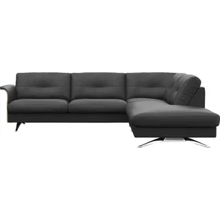 FLEXLUX Ecksofa "Glow, super bequem durch hochwertigem Sitzaufbau mit Federkern, L-Form" Skandinavisches Design, In hochwertiger Verarbeitung, deep schwarz