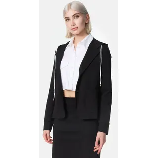 pm selected Damen Kurzblazer Sportliches Sakko Business Hoodie Blazer mit Kapuze - XL