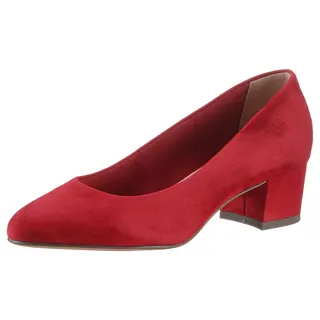 TAMARIS Damen Pumps Leder Blockabsatz bequem; RED, EU 37