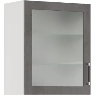 Impuls Küchen Hängeschrank Glashängeschrank Prag 60 x 34,2 x 72,3 cm Grau