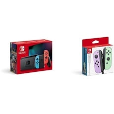 Nintendo Switch-Konsole Neon-Rot/Neon-Blau & er-Set Pastell-Lila/Pastell-Grün