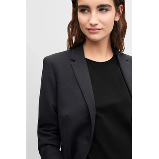 Jackenblazer CINQUE "CILEO", Damen, Gr. 44, grau (dunkelblau), Web, Obermaterial: 52% Polyester, 21% Polyamid, 17% Viskose, 10% Elasthan, unifarben, regular fit normal, tiefer V-Ausschnitt, abgesteppte Kante, Blazer Jackenblazer, Regular Fit, 1-Knopf-Form, elastischer Materialmix