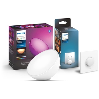 Philips Hue White & Col. Amb. LED Tischleuchte Go inkl. Smart Button, dimmbar, 16 Mio. Farben, steuerbar via App, kompatibel mit Amazon Alexa (Echo, Echo Dot)