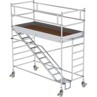 Günzburger Steigtechnik Rollgerüst 1,35 x 3 m mit Schrägaufstiegen & Ausleger Plattformhöhe 2,35 m - 167120