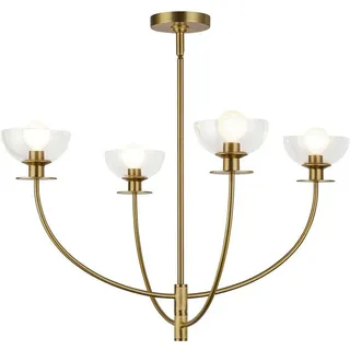 Elstead Lighting Sylvia Kronleuchter 4-flammig Gebürstetes Gold