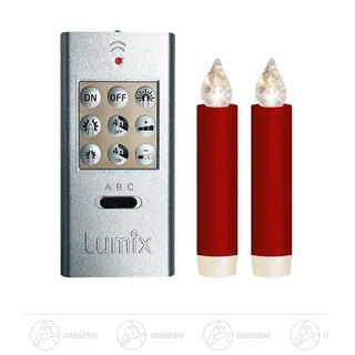 LUMIX CLASSIC MINI S Superlight rot, Basis-Set, 2 Kerzen 1 fernbed. 4 Batterien