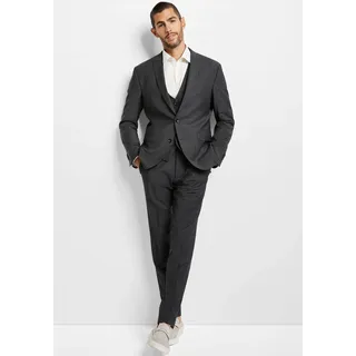 Anzug CINQUE "CICASTELLO", Herren, Gr. 54, N-Gr, grau (anthrazit), Web, Obermaterial: 53% Polyester, 43% Schurwolle, 4% Elasthan, unifarben, Basic, Anzüge Anzug, mit Powerstretch