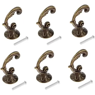 Mgoodoo 6 Stück Vintage Kleiderhaken Türhaken Haken Vintage Wand Kleiderhaken Schlafzimmer Mantel Hut Haken Garderobenhaken Garderobe Huthaken Mantelhaken für Küche Badezimmer mit Nägel