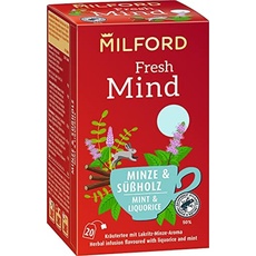 Milford Fresh Mind | Süßholz & Minze | Kräutertee mit Lakritz-Minze-Aroma | 20 Teebeutel