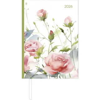 ALPHA EDITION GmbH & Co. KG Buchkalender Style Roses 2026 - Büro-Kalender A5 - Cheftimer - 1 Tag 1 Seite - 352 Seiten - Rose - Alpha Edition