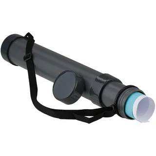 Relaxdays Posterrolle ausziehbar, 51-85 cm, Ø 9 cm, Transport Poster & Plakate, Zeichenrolle bis DIN A0, schwarz/grau