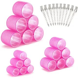 CareHabi 47 Stück Lockenwickler Hair Rollers Große Locken Haare Locken Ohne Hitze Hair Curler mit 20 Haarklammern und 2 Kämmen für alle Kurzen, Mittleren Oder Langen Haare (28 Stücke)