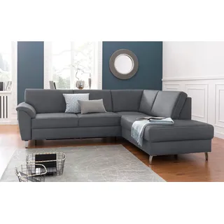 sit&more Ecksofa Texel L-Form Kunstleder 3-Sitzer Grau