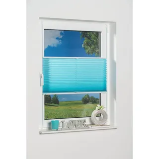 Plissee K-HOME "Klemmfix Pisa" Gr. 40, blau (eisblau), B:30cm H:130cm, Obermaterial: 100% Polyester, Plissees, Plissee, Crushed-Optik, Topseller