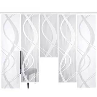 HOME WOHNIDEEN "TIBASI", Paneelwagen 5 Stk. tlg. halbtransparent,