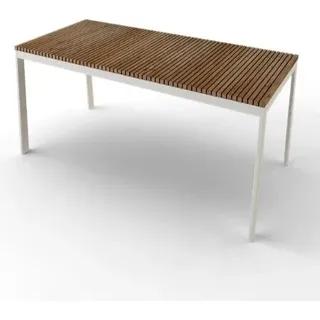 Teako Design Esstisch Teakholz + Edelstahl Caldonazzo – Massivholz-Design, wetterfest & stilvoll, 3 Größen (140 cm x 80 cm)