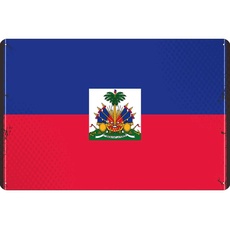 Blechschild Wandschild 20x30 cm Haiti Fahne Flagge