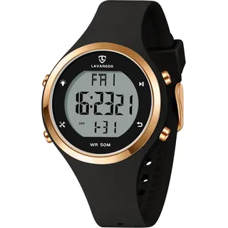 Watch For Damen Armbanduhr mit Silikonband,Digitaluhr Alarm,Stoppuhr,Datum,Licht,Timer,Zwei Zonen,Schlummer Vielseitige Funktionen Präzise Zeitmessung