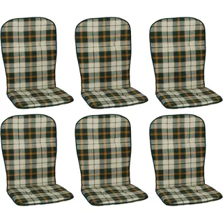Beo Sitzauflage Hochlehner Mono 6er-Set Grün kariert