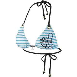 BECO Beermann Damen Bikinioberteil BECO Bikini Top, B-Cup Sailors Romance, türkis/schwarz, 36, 36250