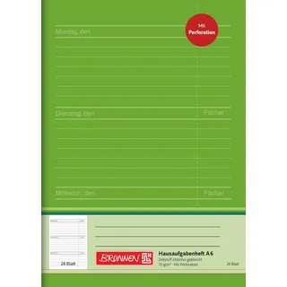 Brunnen 1046910 Hausaufgabenheft DIN A6, 24 Blatt