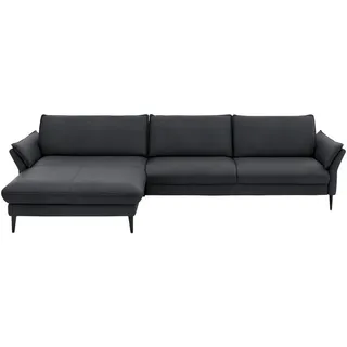Valdera Ecksofa , Anthrazit , Leder , Echtleder , Longlife-Leder, Semi-Anilinleder , Ottomane links, L-Form , 334x172 cm , Goldenes M , erweiterbar, Fußauswahl, Lederauswahl, Stoffauswahl, planbar, Sitzqualitäten, seitenverkehrt erhältlich, Hocker erhältlich, Rücken echt, individuell planbar , Wohnzimmer, Sofas & Couches, Wohnlandschaften, Ecksofas