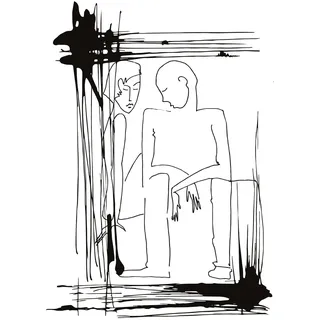 queence Acrylglasbild "Mann und Frau" Frau  Kunst  Mann  Schwarz-Weiß Fine Art-Print in Galeriequalität, farbe bild(er): schwarz