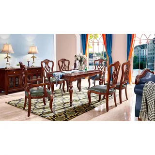 Komplett Set 6 Stühle Esszimmer Gruppe Holz Lehnstühle Stuhl Luxus Möbel Barock - Blau