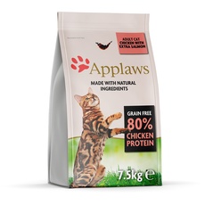 Applaws Katzentrockenfutter Adult, Huhn mit extra Lachs, getreidefrei und komplett 7,5 kg (1 Packung)