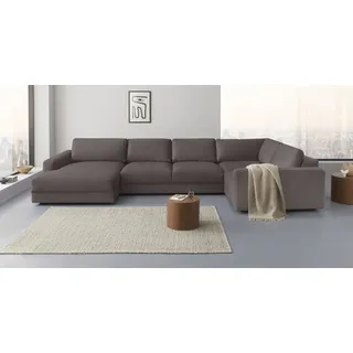 Home Affaire Wohnlandschaft Polyester U-Form 3-Sitzer Grau