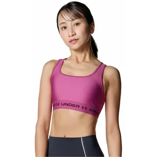 Under Armour Damen Crossback Mid Bra, Sport BH mit mittlerer Unterstützung und herausnehmbaren Körbchen, kühlender, schweißableitender BH,Fuchsia Dusk / / Dark Maroon,SM