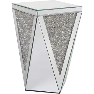Beliani Beistelltisch Silber verspiegelt Luxey , Silberfarben , Glas , Quadratisch , 30x51x30 cm , Wohnzimmer, Wohnzimmertische, Beistelltische