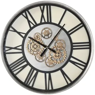 Home ESPRIT Wanduhr, Schwarz, Metall, Glas, 60 x 8 x 60 cm