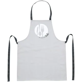 Dekohelden24 Kochschürze/Backschürze mit Taillenbänder, aus 100% Baumwolle, Produktmaß (ohne Bänder) 78 x 68 cm, Motiv: Mit Liebe gekocht.