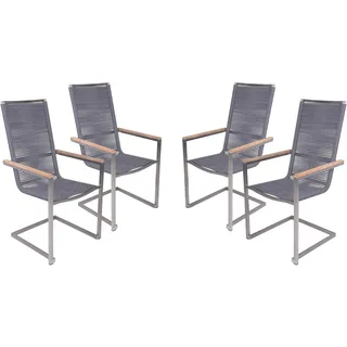 Garden Pleasure Pavia Hochlehner 61 x 56 x 108 cm grau 4 St.