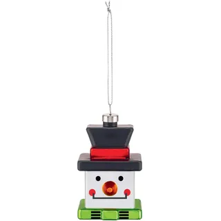 Alessi Snow Cube GJ02 3 - Dekor Weihnachten aus Design Vintage, Bild Schneemann, Glas Gepufft Mano dekoriert, Multicolor