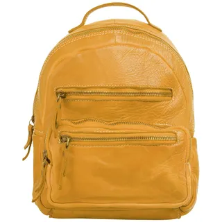 Cluty Cityrucksack, echt Leder, Made in Italy gelb