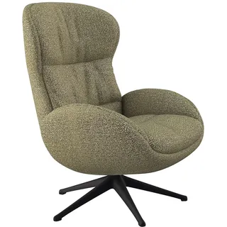 FLEXLUX Relaxsessel »Haze, hervorragender Komfort, Echtleder oder sanfter Stoff« Fernsehsessel, Rückenteilverstellung, drehbar, Fuß schwarz, grün