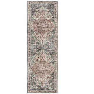benuta Vintage-Läufer George waschbar 80x240 cm , Multicolor , Kunststoff , Vintage , Rechteckig , 80x240 cm , Oeko-Tex® Standard 100 , in verschiedenen Größen erhältlich, rutschfeste Unterfläche, waschbar , Teppiche und Böden, Teppiche, Teppichläufer, Läufer