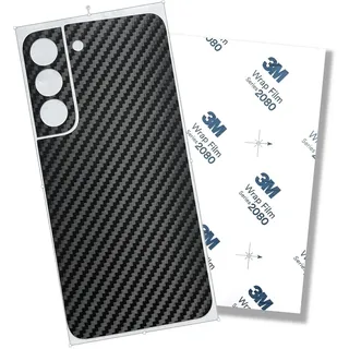 TF Skins passend für Samsung Galaxy S22 Skin Schutzfolie für die Rückseite in edler Optik Schutz vor Kratzern (Carbon Schwarz)