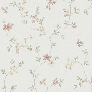 AS-Creation Vliestapete Blüten Vorgeleimt 10,05 m x 0,53 m Creme-Rosa FSC®