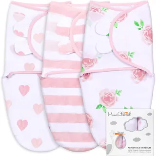 Mama Cheetah Baby Swaddle Sack, Bio-Baumwolle Decke, Schlafsäcke, Verstellbare Säugling Wrap für Junge Mädchen 0-3 Monate, Baby Essentials, 3er-Pack