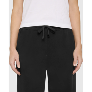 Stretch-Hose MAC "CHRISTY", Damen, Gr. 42, Länge 32, schwarz, Web, Obermaterial: 91% Polyester, 9% Elasthan, bequem lang, Hosen Stretch-Hose, mit hoher Leibhöhe und weiter Beinform